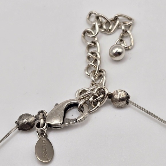 Chicos Silver Tone and Blue Statement Necklace Jewelry Celestial Witchy Fairy - Picture 5 of 9